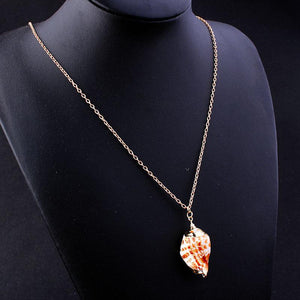 Bohemian Natural Shell Conch Scallop Clavicle Chain Necklace
