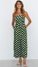 Load image into Gallery viewer, Sleeveless Strapless Straps with Wave Point Jumpsuit
