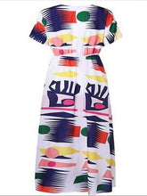 Load image into Gallery viewer, Printed Short-sleeved V-neck European and American Casual Long Dress