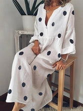 Load image into Gallery viewer, Bohemian Solid Color Polka Dot Print Dress