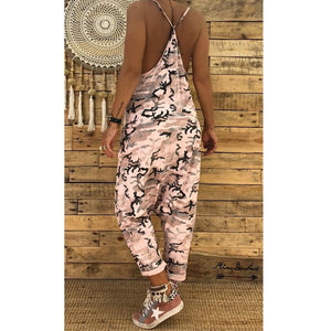 Sling Camouflage Loose Jumpsuit