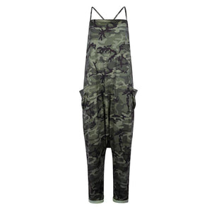 Sling Camouflage Loose Jumpsuit