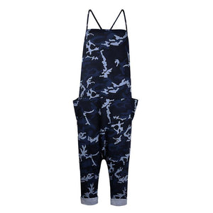 Sling Camouflage Loose Jumpsuit