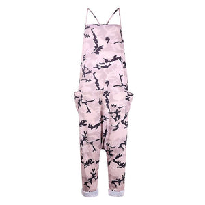 Sling Camouflage Loose Jumpsuit