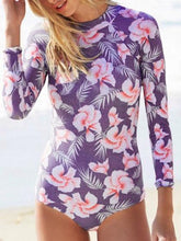 Load image into Gallery viewer, Long Sleeved Print One-piece Swimwear for female