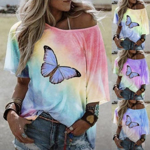 Women's Explosive Tops Fashion Loose Printed Short-sleeved T-shirt