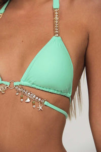 Cross Hanging Jewellery Bikini Bandage Split Swimsuit