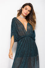 Load image into Gallery viewer, Elegant V Neck Batwing Sleeve Side Split Evening Maxi Long Dress