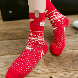 3 Pairs Christmas Winter Warm Deer Elk Xmas Socks Gifts