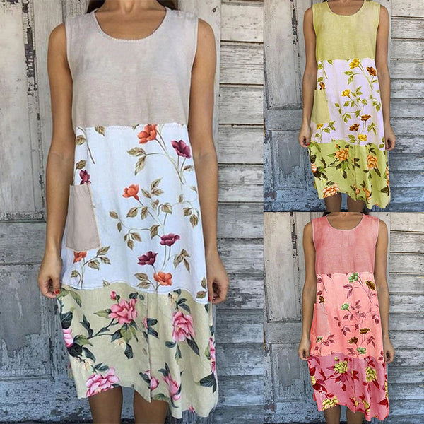 New Women's Fashion Stitching Loose Dress