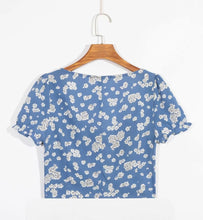 Load image into Gallery viewer, New Printed Short-sleeved Sexy Lace-up Shirt In Summer