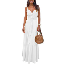 Load image into Gallery viewer, Summer New Women&#39;s Personality Button-up V-neck Sling Dress FC539