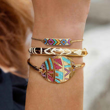 Load image into Gallery viewer, Colorful ethnic bracelet female retro diamond devil&#39;s eye couple bracelet colored gems