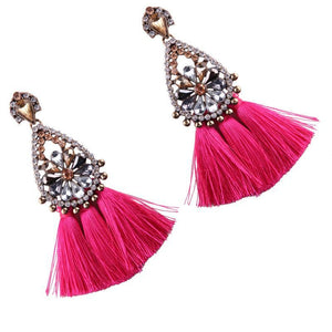 8 color Women s long earrings hanging drops tassels earring for Xmas bohemia party