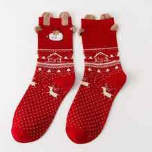 Load image into Gallery viewer, 3 Pairs Christmas Winter Warm Deer Elk Xmas Socks Gifts