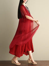 Load image into Gallery viewer, Casual Inwrought Printed Round Neck Short Sleeve Beach Maxi Dress