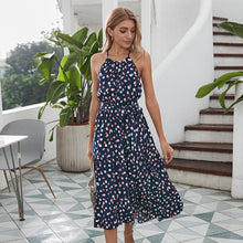 Load image into Gallery viewer, Summer polka dot holiday style swing dress