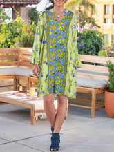 Load image into Gallery viewer, Bohemian Women&#39;s V-neck Print Dress