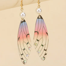 Load image into Gallery viewer, Retro temperament butterfly wings long bridal earrings ladies fashion animal earrings simulation earrings