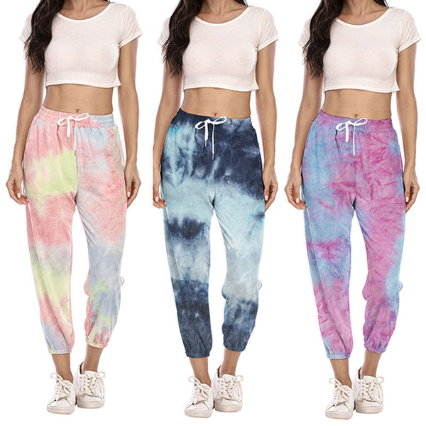 New Women's Tie-dye Casual Sweatshirt Sports Trousers