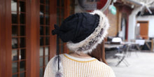 Load image into Gallery viewer, Women Winter Fur Collar Knit Hat Bib