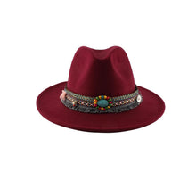Load image into Gallery viewer, Retro Ethnic Style Flat-edge Jazz Woolen Top Hat