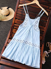 Load image into Gallery viewer, 2018 new arrival Bohemian sleeveless embroidered flower sexy strap halter dress
