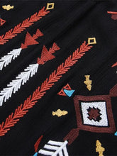 Load image into Gallery viewer, Beautiful Black Bohemia Embroidery Long Sleeve Side Split Maxi Beach Dress