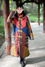 Load image into Gallery viewer, Boho Winter Patchwork Lamb Cashmere Thick Long Cotton Coat