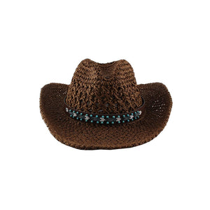 Spring And Summer Hand-woven Straw Hat With Hollow Curling Big Brim