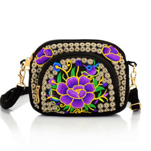 Load image into Gallery viewer, Tibet ethnic embroidery bag double side embroidery canvas zero wallet mobile phone bag women&#39;s Mini slant span bag