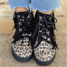 Load image into Gallery viewer, Autumn Leopard Print Tassel Boots