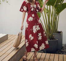 Load image into Gallery viewer, VINTAGE FLORAL CHIFFON HOHO MAXI DRESS