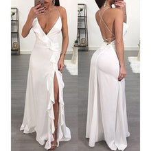 Load image into Gallery viewer, 2018 New Sexy Spaghetti Strap Side Split Solid Color Maxi Dress