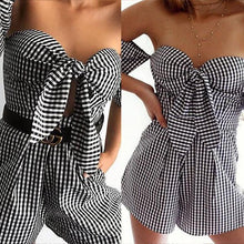 Load image into Gallery viewer, Off Shoulder High Waist Jumpsuit Rompers