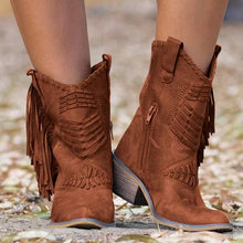 Load image into Gallery viewer, Large-yard Tasser Boots With A Thick-heeled Side Zippered Women&#39;s Boots Female Boots