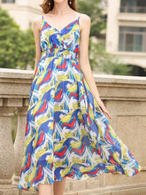 Load image into Gallery viewer, Printed Spaghetti Strap Beach Dress