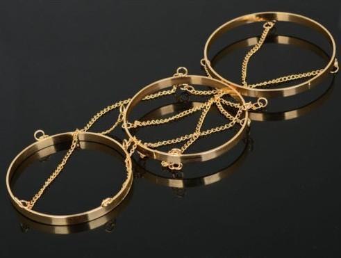 Retro exaggerated three-ring chain arm chain bracelet bracelet jewelry