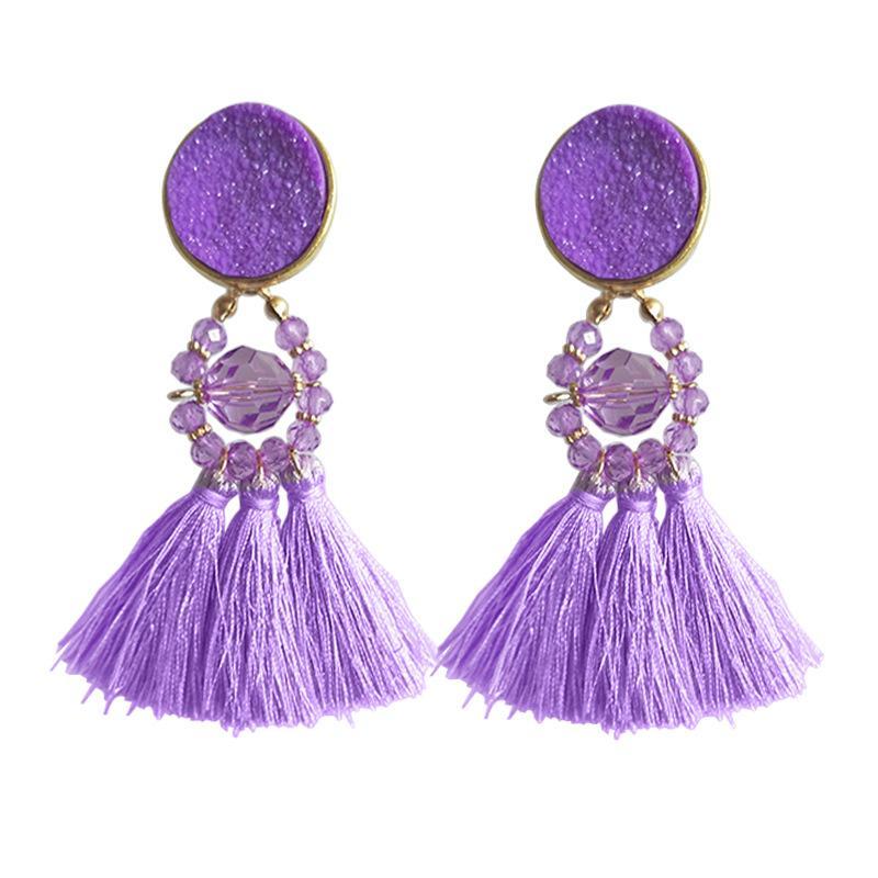 Bohemia tassel statement big earrings for women jewelry accessories retro ethnic party