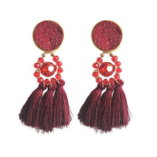 Load image into Gallery viewer, Bohemia tassel statement big earrings for women jewelry accessories retro ethnic party