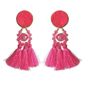 Bohemia tassel statement big earrings for women jewelry accessories retro ethnic party