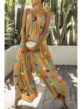 Load image into Gallery viewer, Tie Collar Polka Dot Jumpsuits