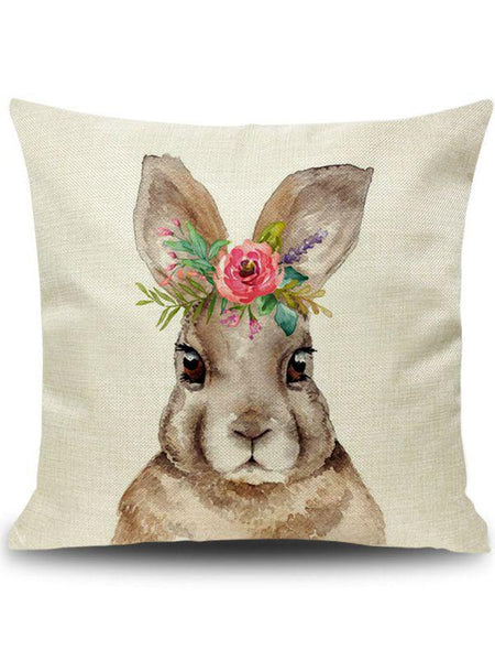 Linen Easter Cute Rabbit Pillow Pillowcase Home Decoration