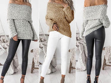 Load image into Gallery viewer, Knit Off Shoulder Long Sleeve Tops Sweater