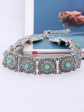 Load image into Gallery viewer, Europe Personality Short Paragraph Retro Turquoise Necklace