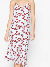 Load image into Gallery viewer, IRREGULAR V-NECK SPAGHETTI STRAPS FLORAL LONG DRESS