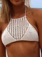Sexy Knit Halter Swimwear Beach Bikini Tops