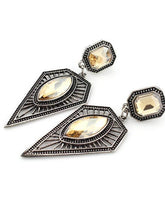 Load image into Gallery viewer, Bohemian Vintage Ethnic Earrings Triangle Water Drops Gemstone Earrings