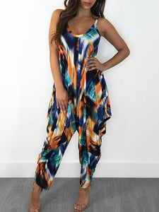 Printed Sleeveless Summer Jumpsuit Romper