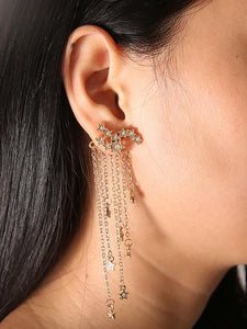 Stylish Tassel Style Star Alloy Earrings